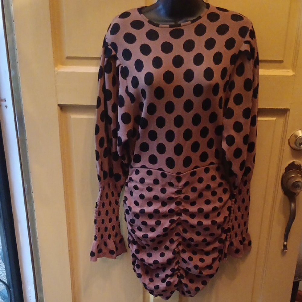 Zara Polka Dot Dress in Black and Brown
